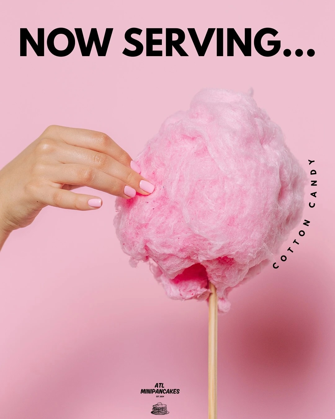 Delicious cotton candy with fresh fruits and syrup