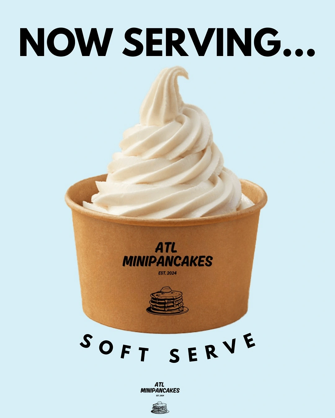 Delicious soft serve with fresh fruits and syrup