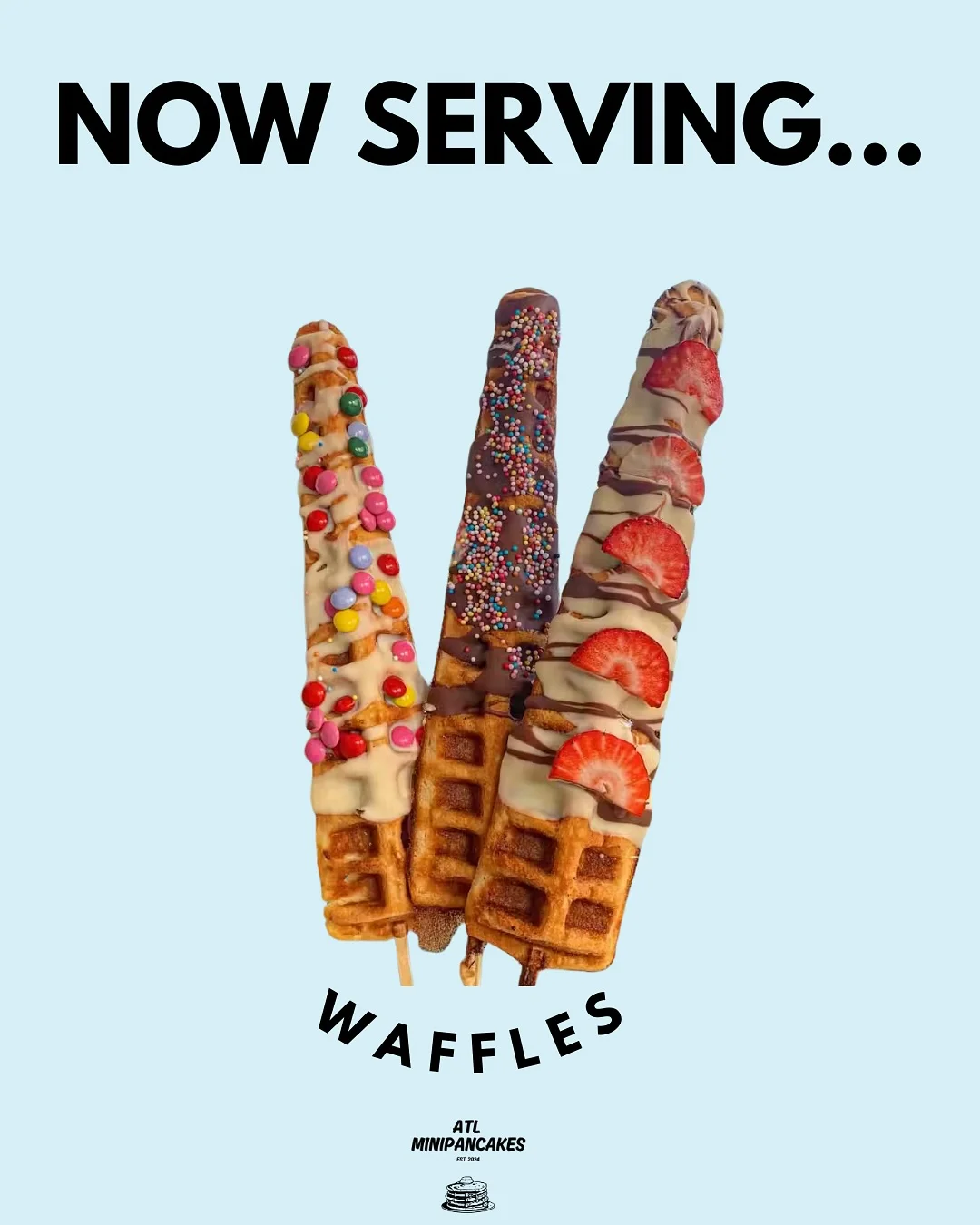 Delicious waffle with fresh fruits and syrup
